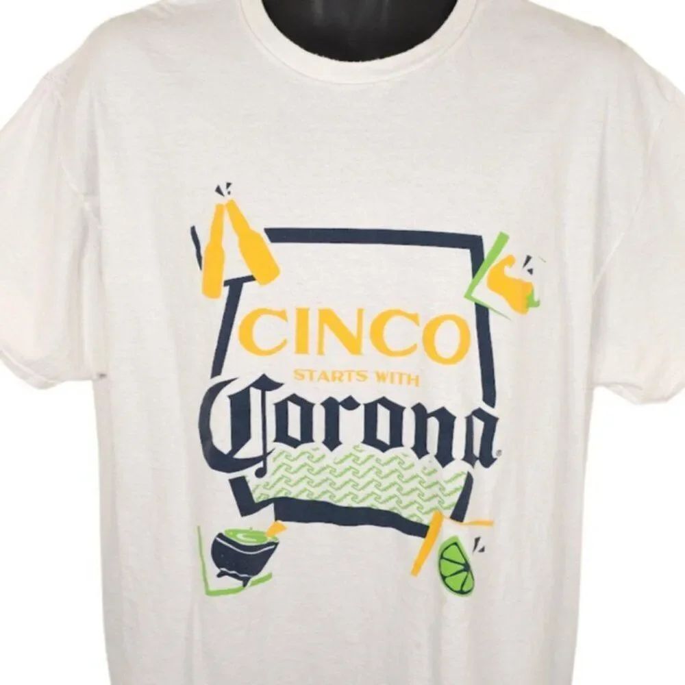 Corona Beer T Shirt Mens Size XL White Cinco De Mayo Breweriana